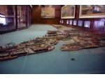 A general view of the huge Southampton Docks model originally built for the 1939 New York World's Fair and subsequently restored for exhibition. The three funnelled white liner is RMS Empress of Britain, Britain's biggest shipping loss in WW2.